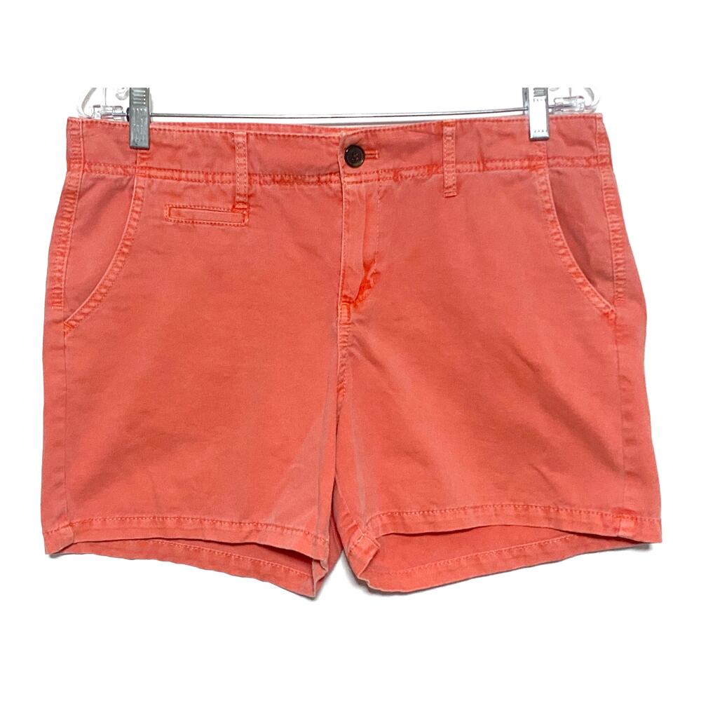Merona Orange Coral Peach Khaki Chino Shorts Womens 10 Summer Casual Normcore